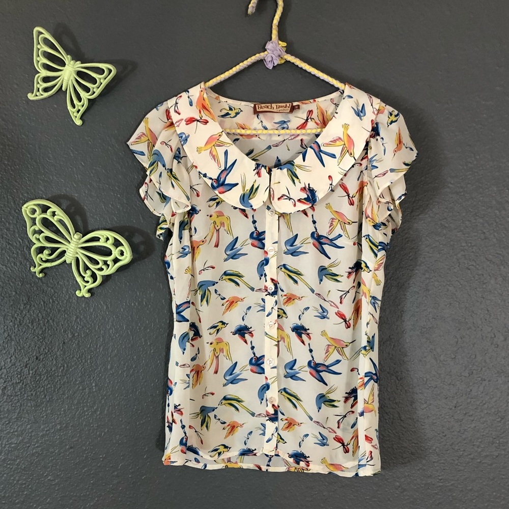 Beach Bash by Art/Tatyana Bird Button Down Top